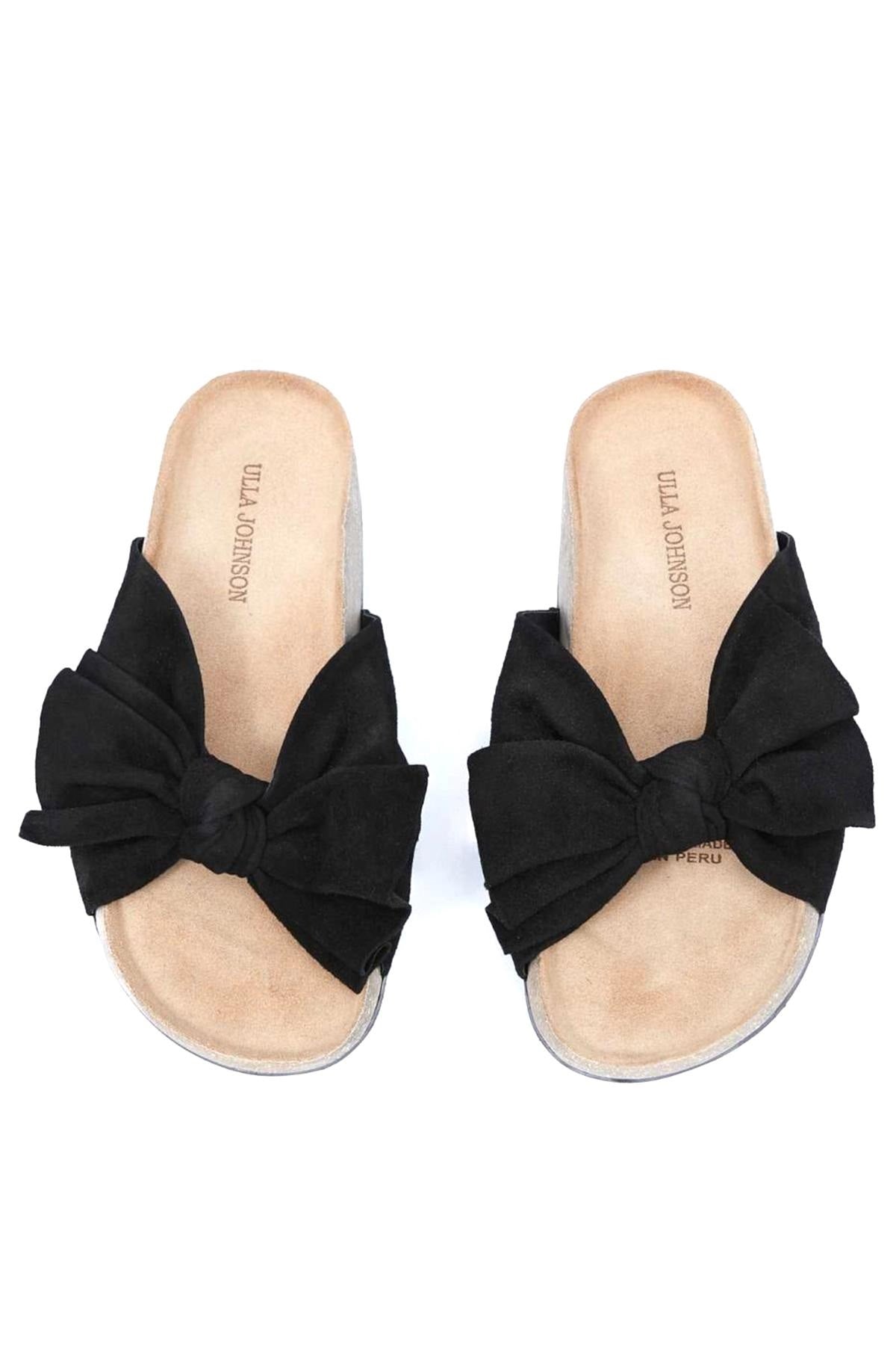 Ulla Johnson Women's Suede Bow Sandal Black Size 35"