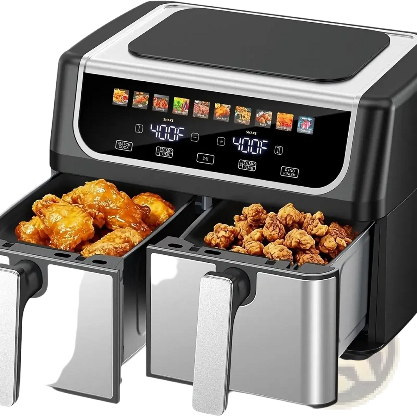Dual Basket Air Fryer 9.5 Quart with 10 Presets