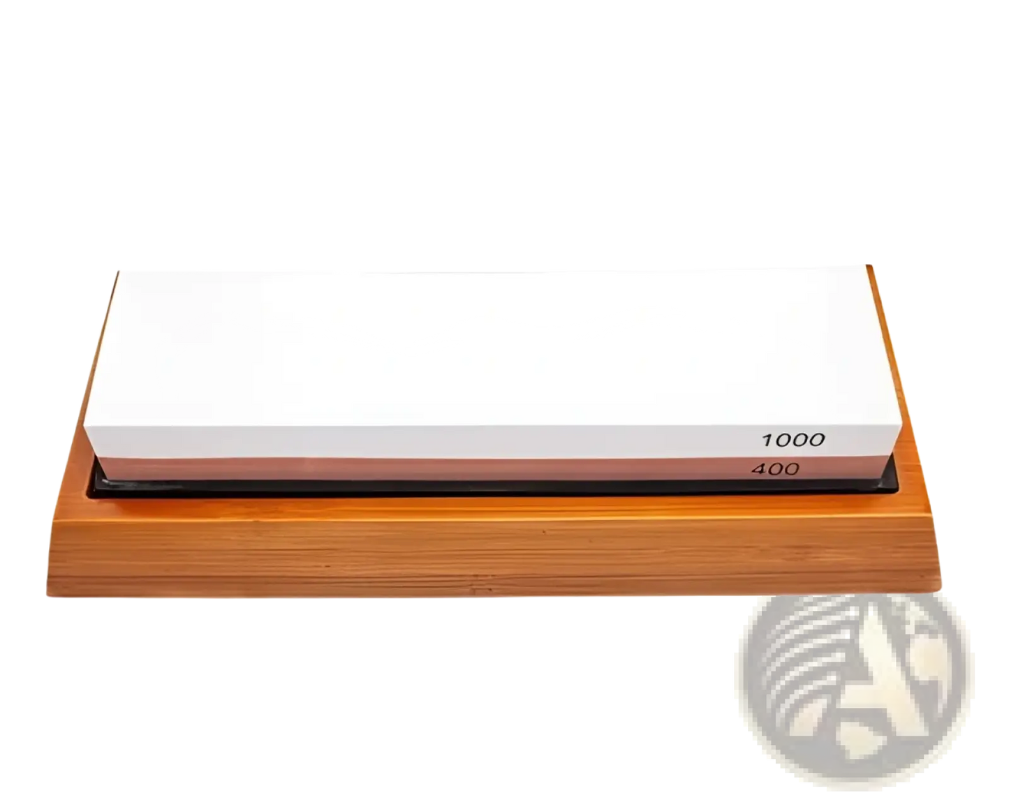 Dual Sided 1000 400 Grit Whetstone with Wooden Base