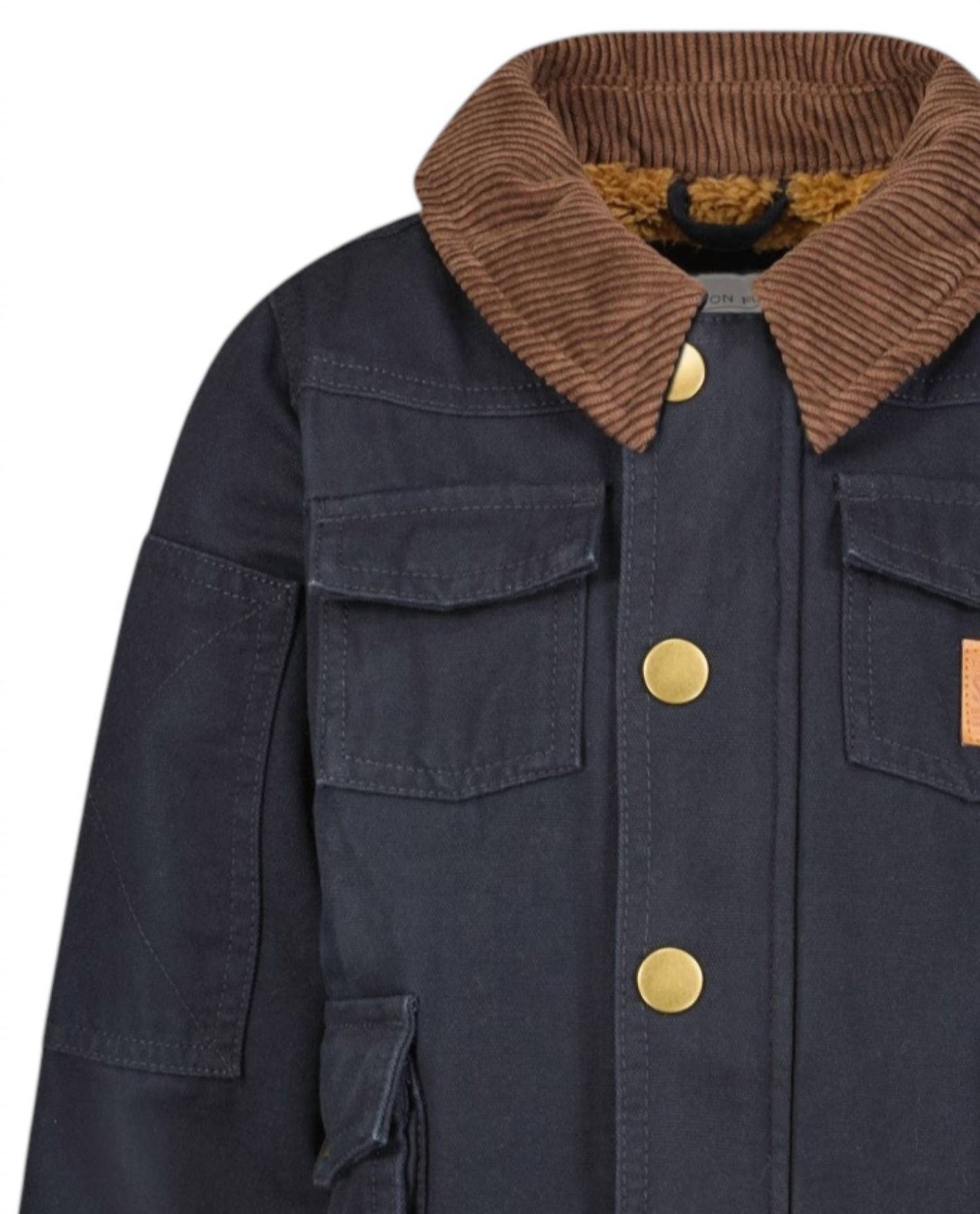 London Fog - Big Boys Button-front Collared Utility Barn Coat