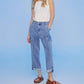 Charlie B - Chambray Stretch Cargo Pants