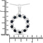 1.30 Carat Genuine Blue Sapphire and White Topaz .925 Sterling Silver Pendant