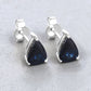 1.60 Carat Genuine Blue Sapphire 10K White Gold Earrings