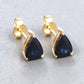 1.60 Carat Genuine Blue Sapphire 10K Yellow Gold Earrings