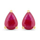 1.60 Carat Genuine Ruby 10K Yellow Gold Earrings