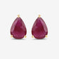1.60 Carat Genuine Ruby 10K Yellow Gold Earrings
