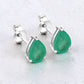 1.30 Carat Genuine Zambian Emerald 10K White Gold Earrings