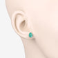 1.30 Carat Genuine Zambian Emerald 10K White Gold Earrings