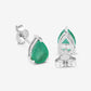 1.30 Carat Genuine Zambian Emerald 10K White Gold Earrings