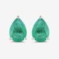 1.30 Carat Genuine Zambian Emerald 10K White Gold Earrings