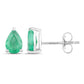 1.30 Carat Genuine Zambian Emerald 10K White Gold Earrings
