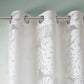 Palm Leaf Burnout Sheer Window Curtain White 50x63