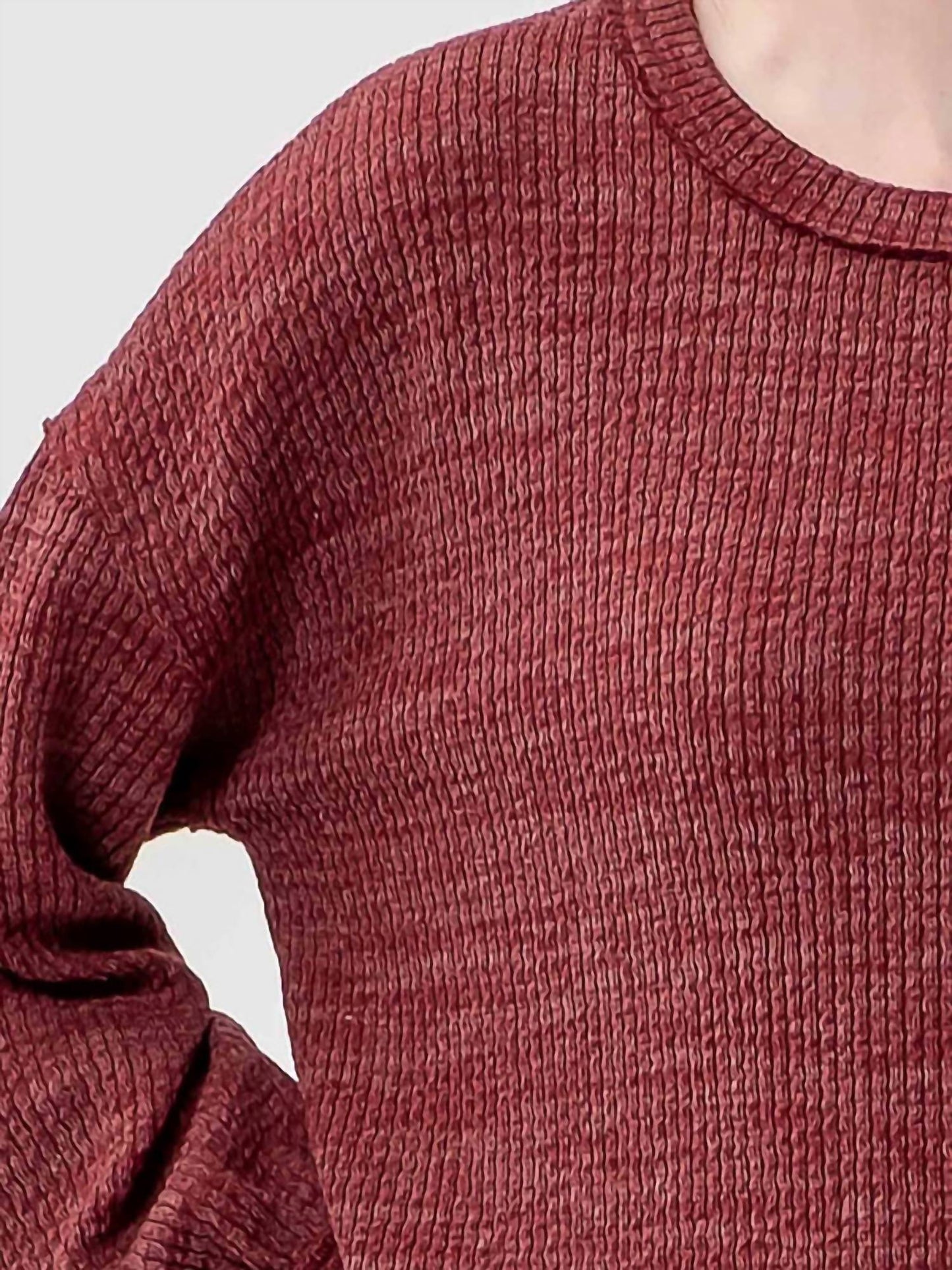 Blu Pepper - Round Neck Drop Shoulder Sweater