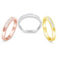 10K Yellow, White and Rose Gold over .925 Sterling Silver 5/8 Cttw Diamond Channel-Set Stackable Band Ring Set (H-I Color, I1-I2 Clarity) - Size 6 3/4