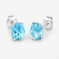 4.00 Carat Genuine Swiss Blue Topaz .925 Sterling Silver Earrings