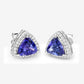 4.62 Carat Genuine Tanzanite and White Diamond 14K White Gold Earrings