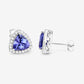 3.82 Carat Genuine Tanzanite and White Diamond 14K White Gold Earrings