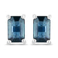 0.80 Carat Genuine Blue Sapphire 14K White Gold Earrings
