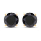 3.84 Carat Genuine Black Diamond 14K Yellow Gold Earrings