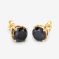 3.84 Carat Genuine Black Diamond 14K Yellow Gold Earrings
