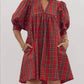 Entro - Christmas Plaid Short Dress
