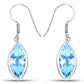 9.76 Carat Genuine Blue Topaz .925 Sterling Silver Earrings