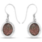 4.72 Carat Genuine Copper Bloom Drusy and White Topaz .925 Sterling Silver Earrings