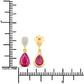 2.46 Carat Genuine Ruby and White Diamond 14K Yellow Gold Earrings
