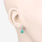 2.28 Carat Genuine Zambian Emerald and White Diamond 10K White Gold Earrings