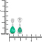 2.28 Carat Genuine Zambian Emerald and White Diamond 14K White Gold Earrings