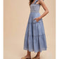 In-Loom - Contrast Stitched Smocked Maxi Dress