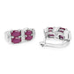 3.20 Carat Glass Filled Ruby .925 Sterling Silver Earrings