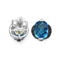 3.74 Carat Genuine Blue Topaz & Black Diamond .925 Sterling Silver Earrings