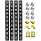 18 Pieces E Track Tie-Down Rail Kit For Trucks, Vans, And Garages With O-Ring Anchors And Ratchet Straps - Black