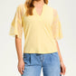 Fdj - 3/4 mesh bell sleeve top