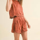 Miou Muse - Viscose Border Embroidery Shorts