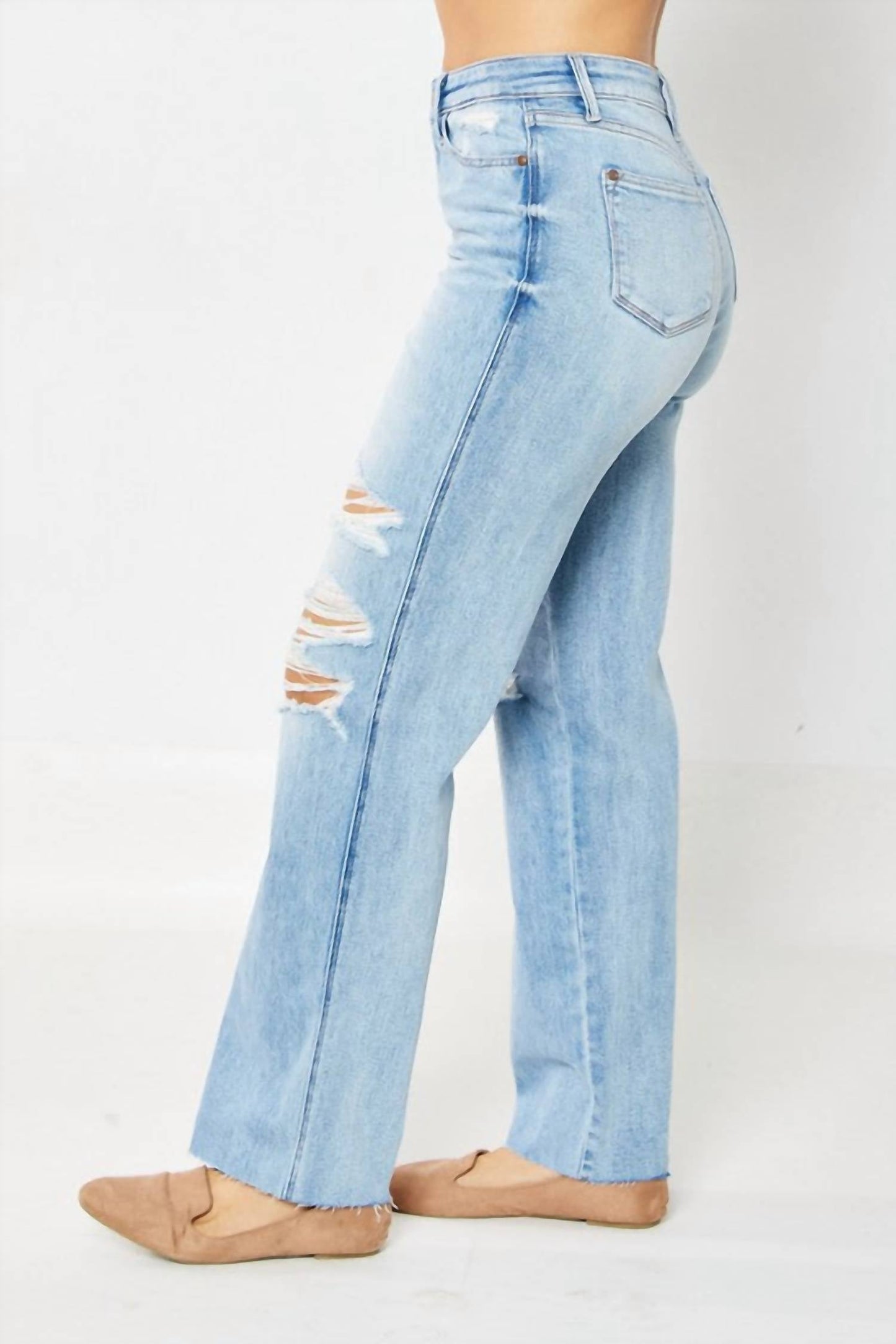 Judy Blue - Rigid 90’s Destroy Straight Leg Jeans