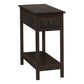 Accent End Table, 2 Tier, Storage Drawer, Transitional - Walnut
