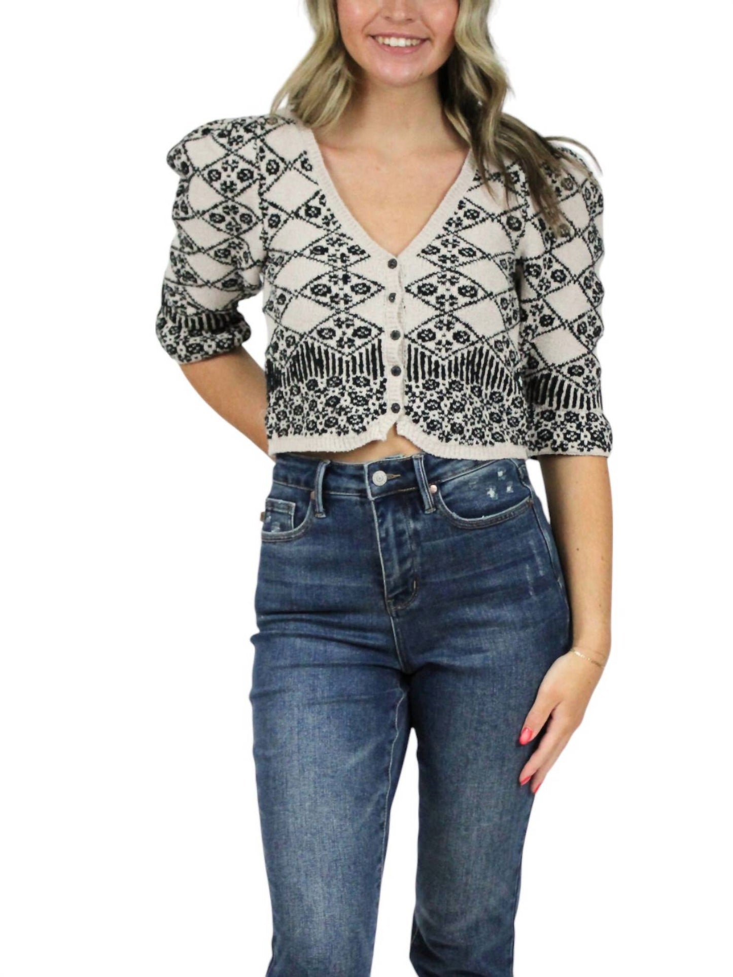 Free People - Geo Floral Cardigan