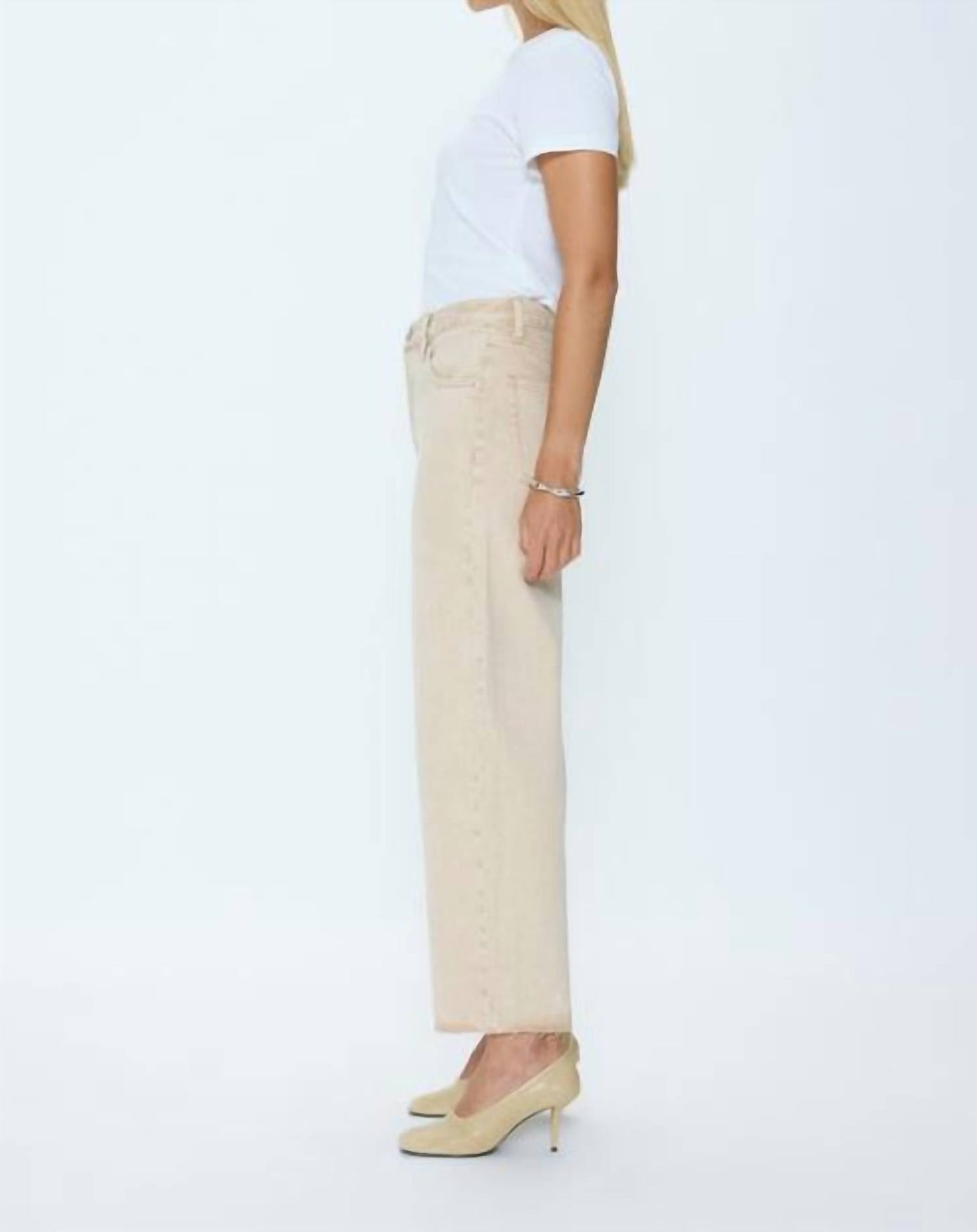 Pistola - Tate Crop High Rise Bowed Wide Leg Jean