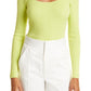 Samsøe Samsøe Everly Twist Front Cutout Organic Cotton Blend Sweater in Daiquiri Green  Size Large