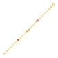 14k Yellow Gold 5 1/2 inch Childrens Bracelet with Enameled Heart Unicorn and Circle