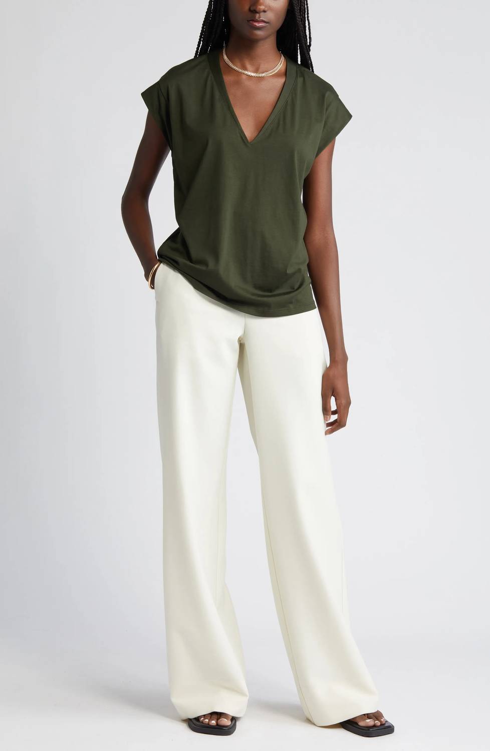 Frame - Le Mid Rise V-neck Tee