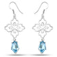 12.14 Carat Genuine Swiss Blue Topaz .925 Sterling Silver Earrings