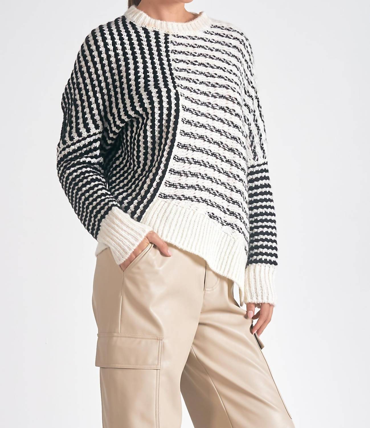 Elan - Mara Striped Sweater