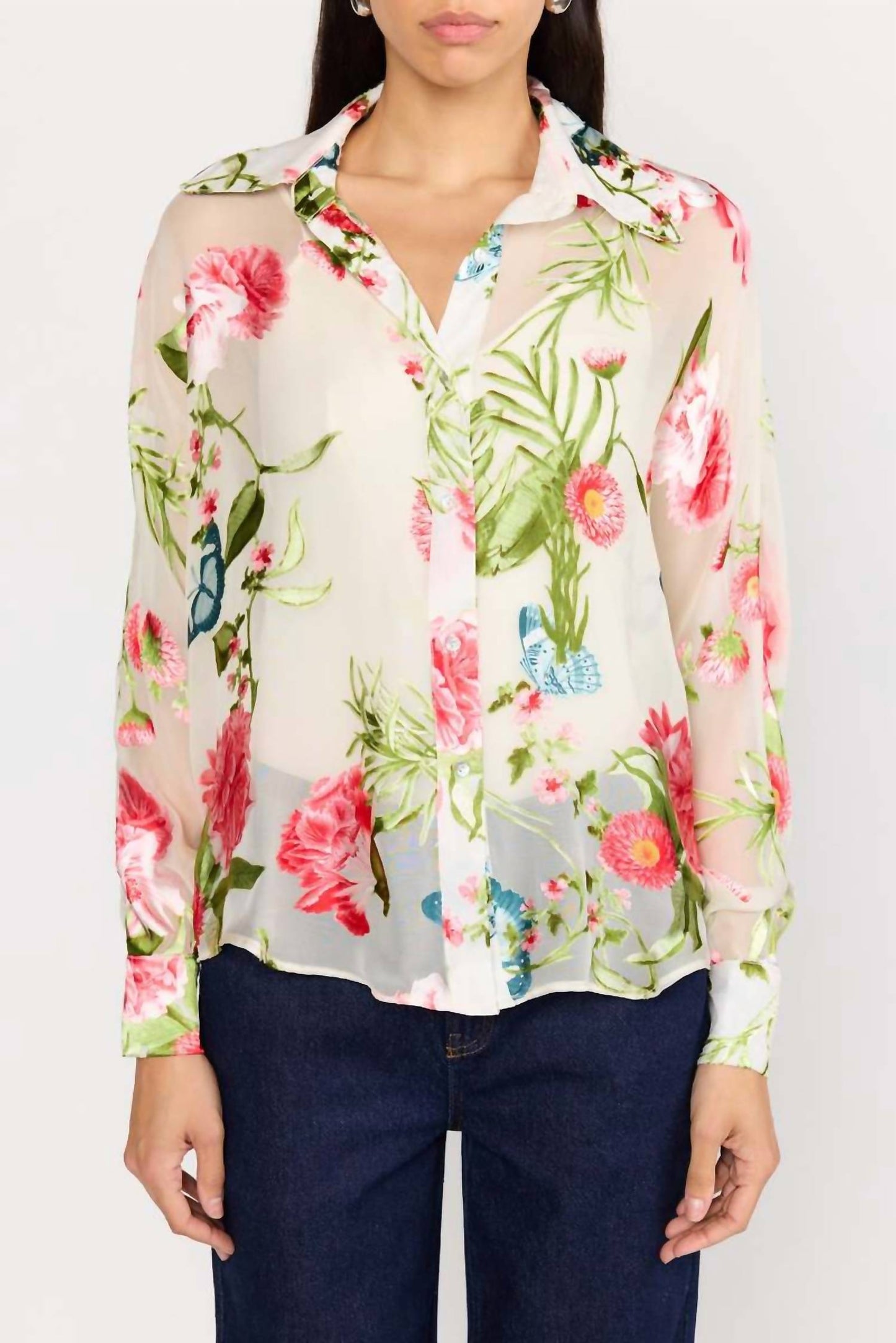 Christy Lynn - Rosario Monarch Print Top with Cami