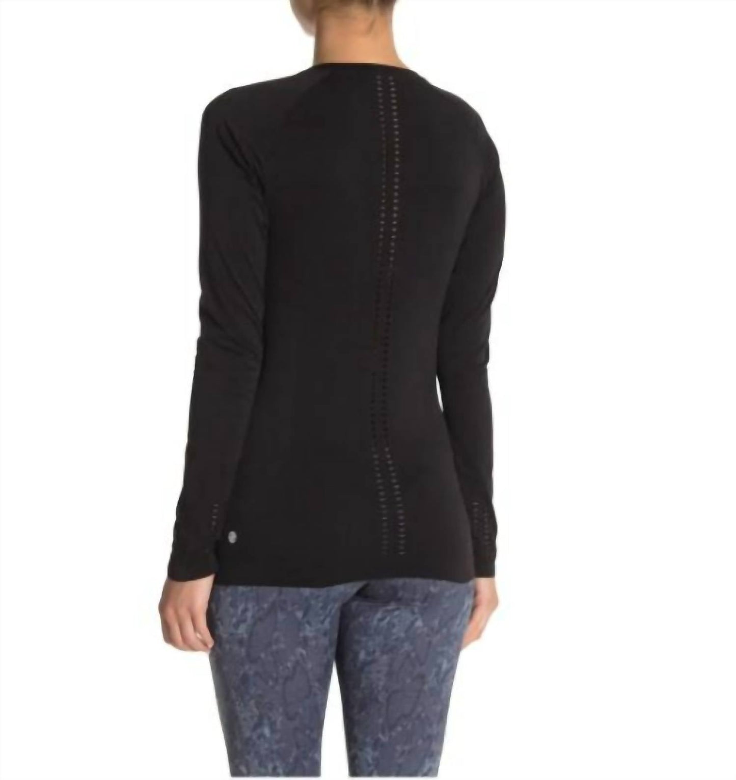 Zella - Limber Stretch Knit Perforated Long Sleeve Top
