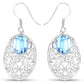 10.72 Carat Genuine Blue Topaz .925 Sterling Silver Earrings