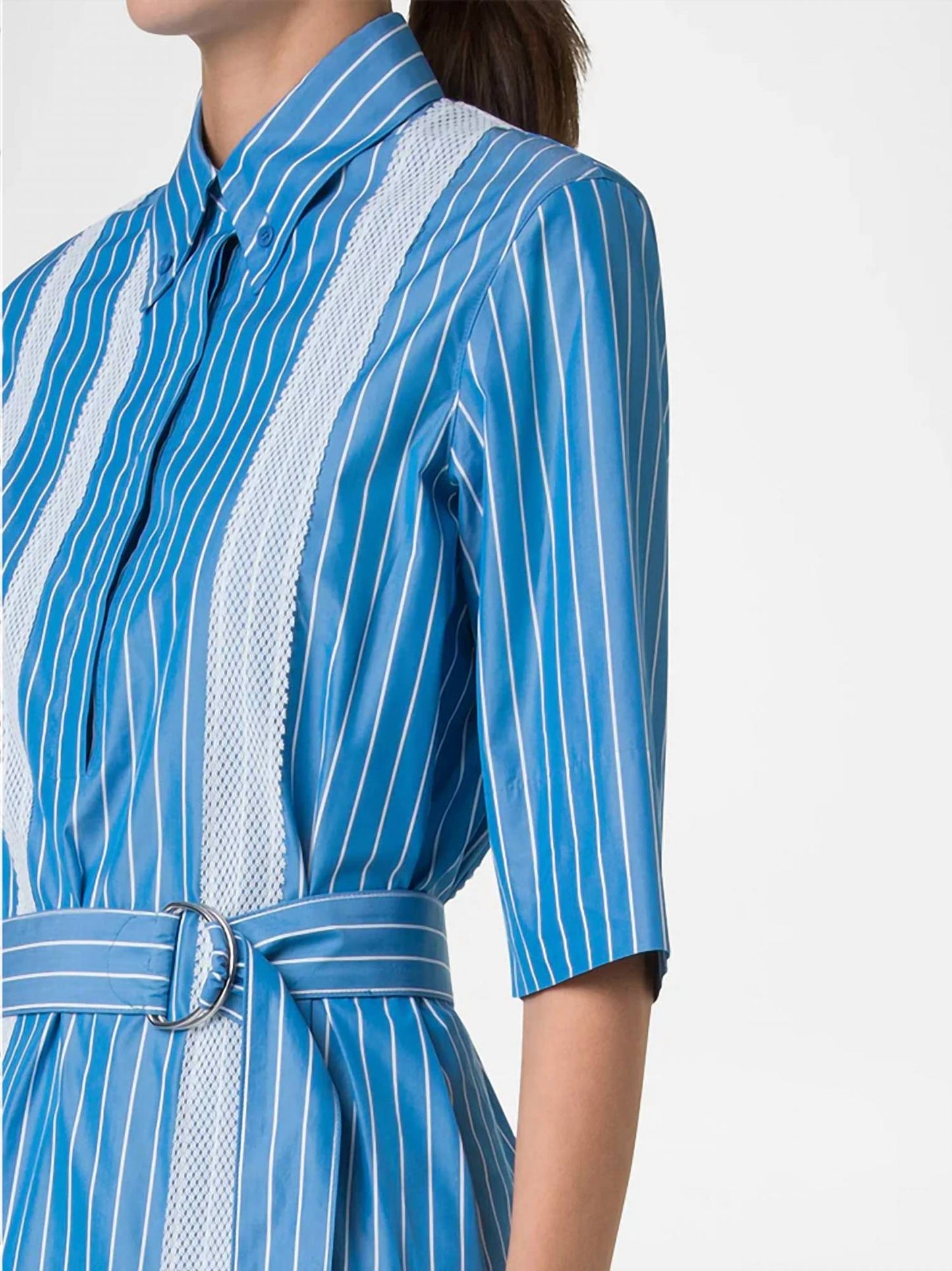Akris Punto - Pyjama Stripe Mandarin Collar Shirt Dress