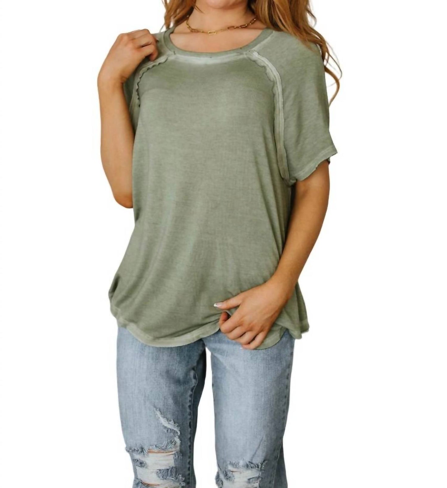 Zenana - Mineral Wash T Shirt